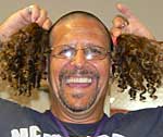 Tad hold locks he had shaved for Locks of Love - Click to see photos - May 2007